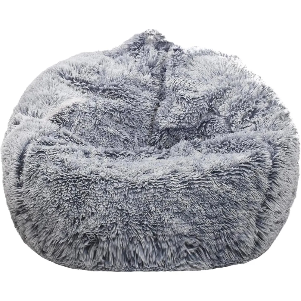 

Faux Fur Bean Bag Chair Cover for Plush Toy Storage