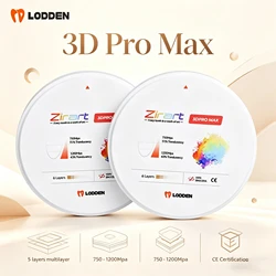 Lodden 3D PRO MAX Multilayer Dental Zirconia Block 98mm Open System Vita16 Color For CAD CAM Dental Lab Denture Material