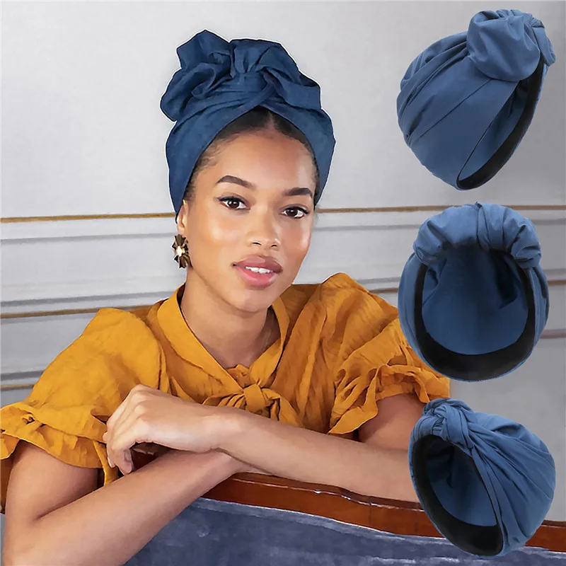 French Vintage Turban Hat Fashion Female Bandana Headband Women\'S Hair Cover Cap Ladies Head Wraps Muslim Headscarf Bonnet