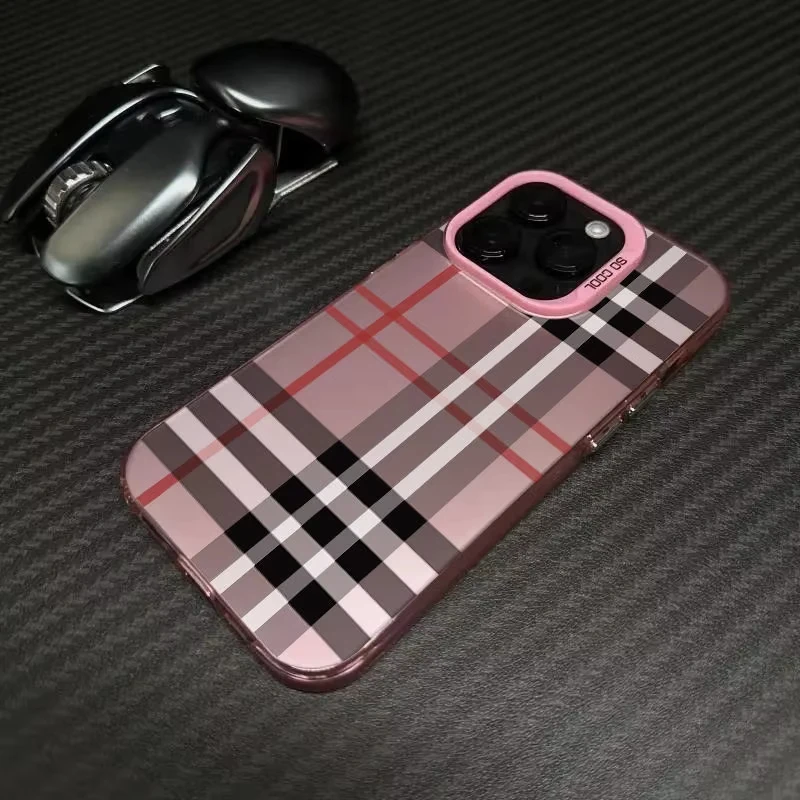 Handyhülle für iPhone 17 17e 16e 16 15 14 13 12 11 mini Pro Max XSMAX Air Plus Sturzsichere Matte Rückseite Luxuriöse Klassische Karomuster-Hülle