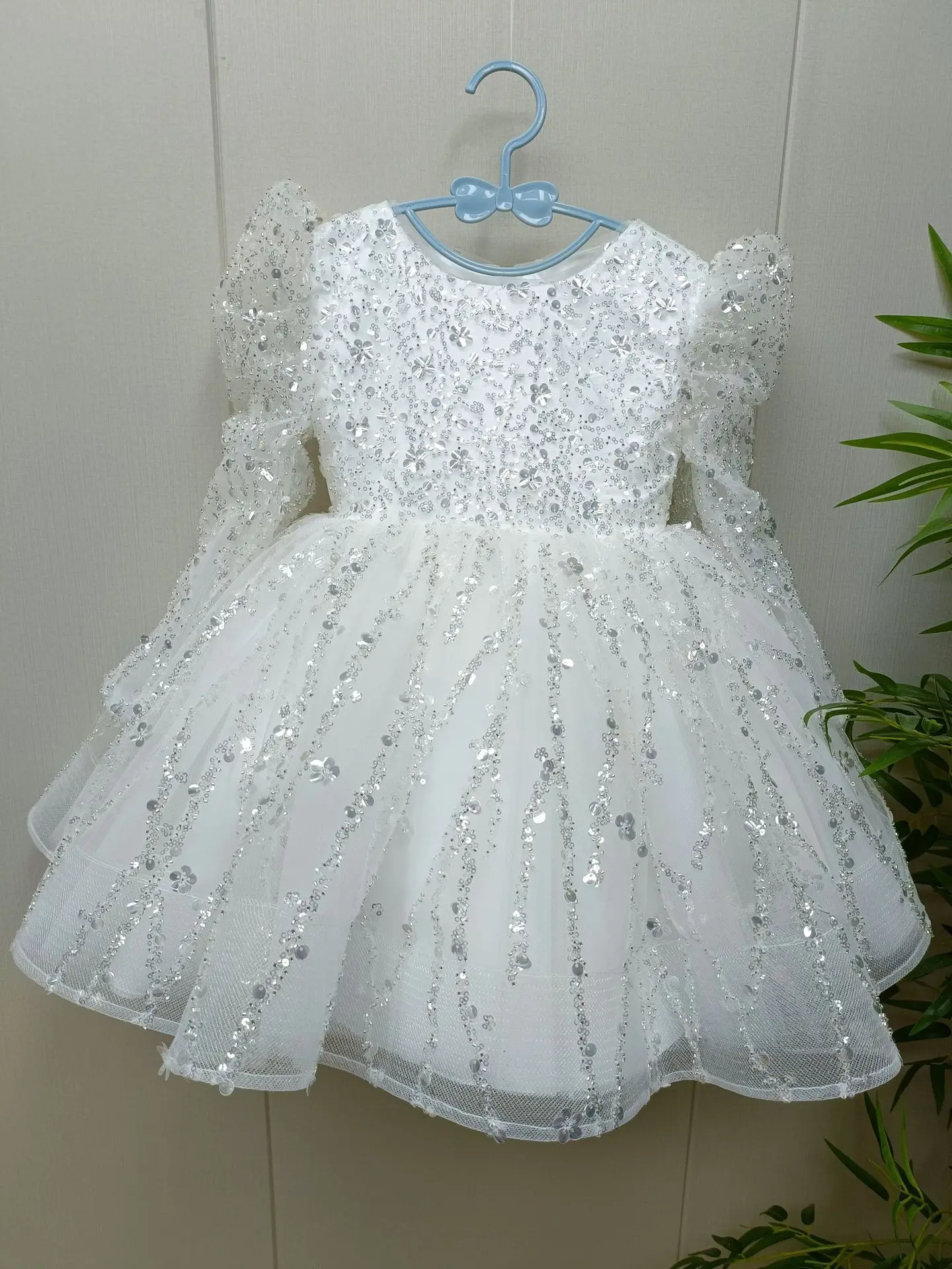 فتاة أنيقة الترتر فستان بأكمام طويلة فتاة كرنفال أداء فستان 3-10 سنة فتاة كرنفال فستان الحفلات المسائية