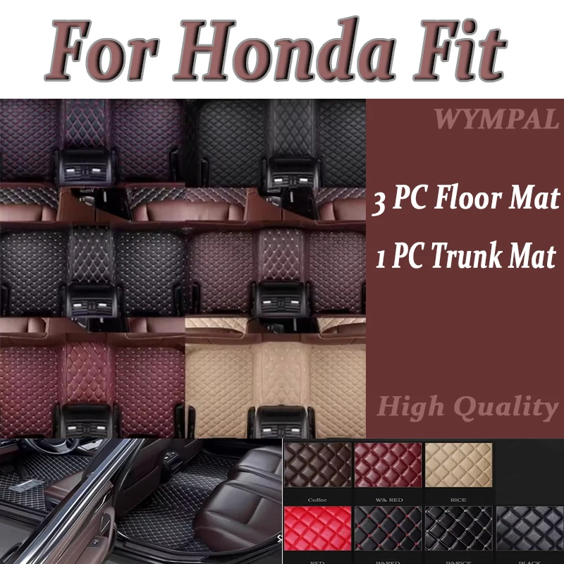 

Luxury Car Floor Mat For Honda Fit 2014 2015 2016 2017 2018 Protect Your Vehicle's Interior Customized Artificial Leather Full