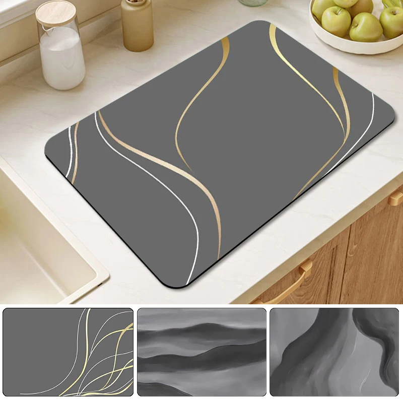 Super Absorbent Kitchen Offee Dish Draining Mat Non-slip Drainer Mats Table Decoration Accessories Tableware Rugs