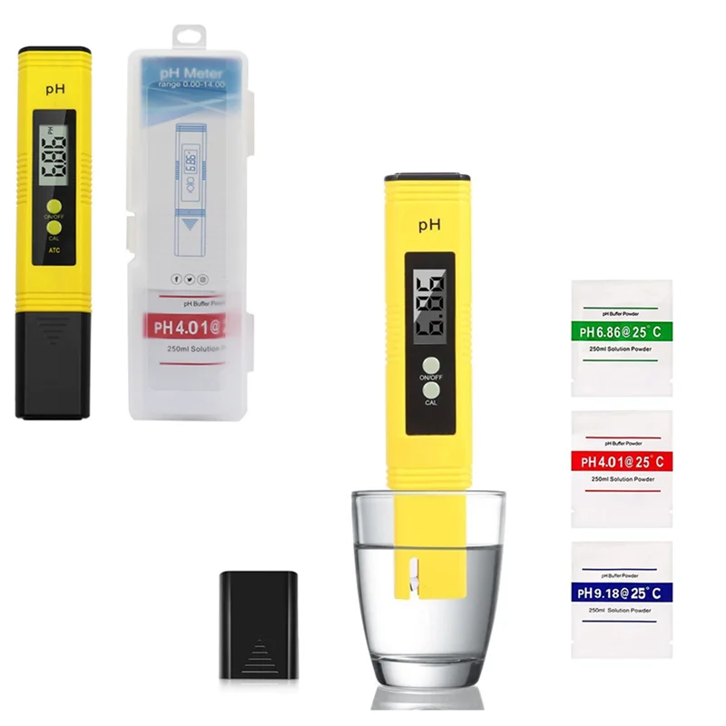PH02 Digital PH Test Pen Portable Water Quality Detector High Accuracy PH Meter for Fish Tank Aquarium