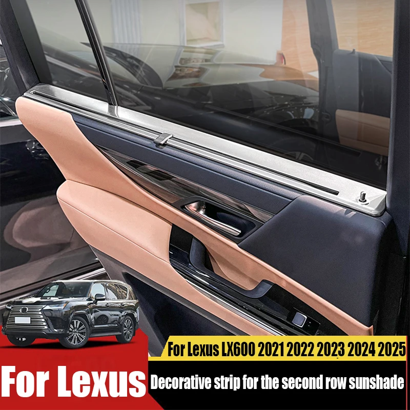 For Lexus LX600 2021 2022 2023 2024 2025 decorative strips for second row sunshades automotive interior decoration accessories