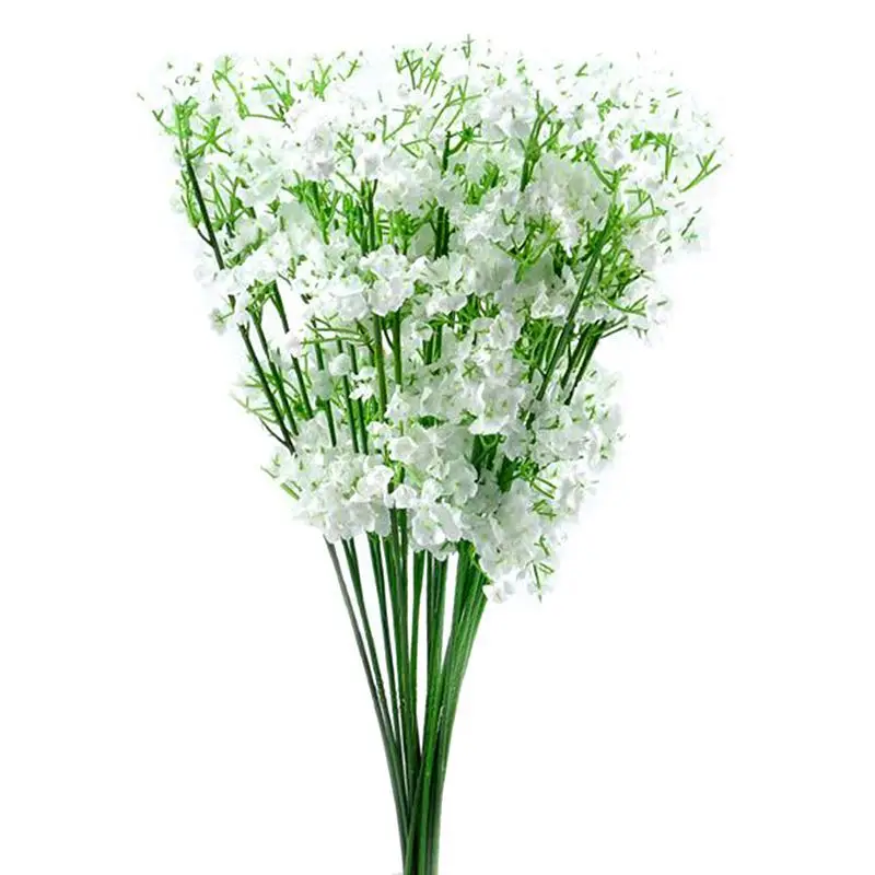 12 Stems Artificial White Gypsophila Silk Flower Bunch Baby's Breath