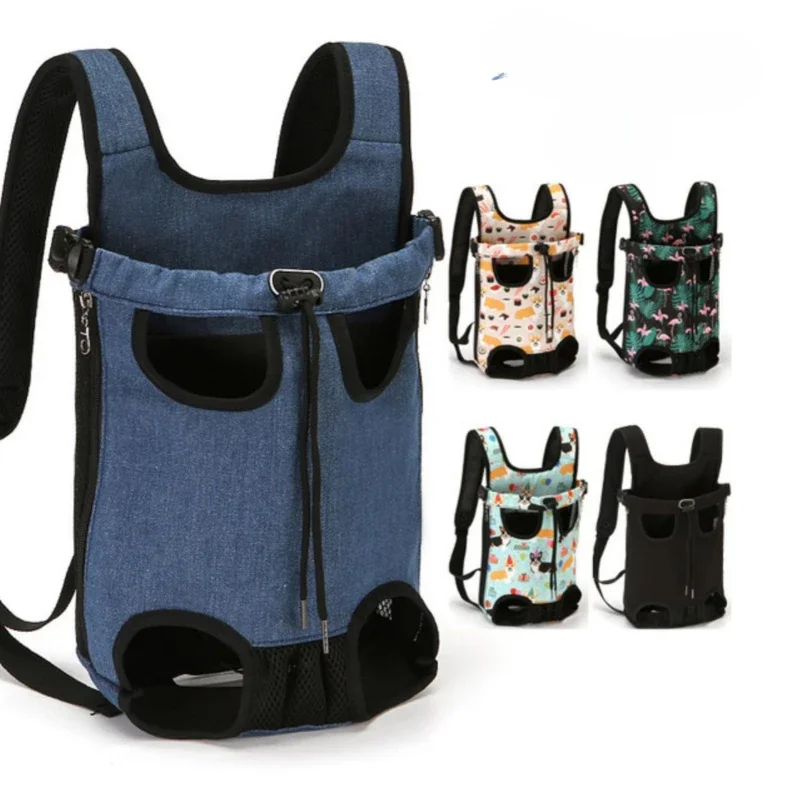 

Canvas Cowboy Pet Backpack Portable Dog Chest Outdoor Shiba Inu Pekingese Bag Denim Holder Outdoorsy Pouch Travel