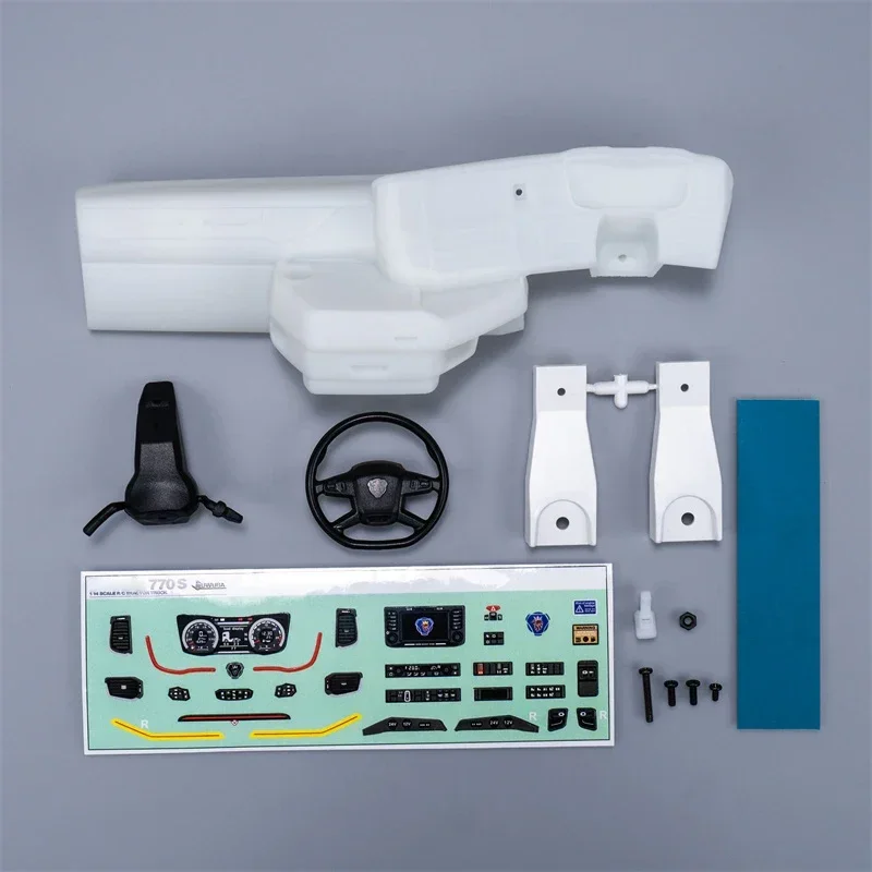 คอนโซลกลางจำลอง 770S สำหรับรถบรรทุก Tamiya RC ขนาด 1/14 รุ่น SCANIA 770S 6X4 56368 8X4 56371 อุปกรณ์ตกแต่งรถยนต์