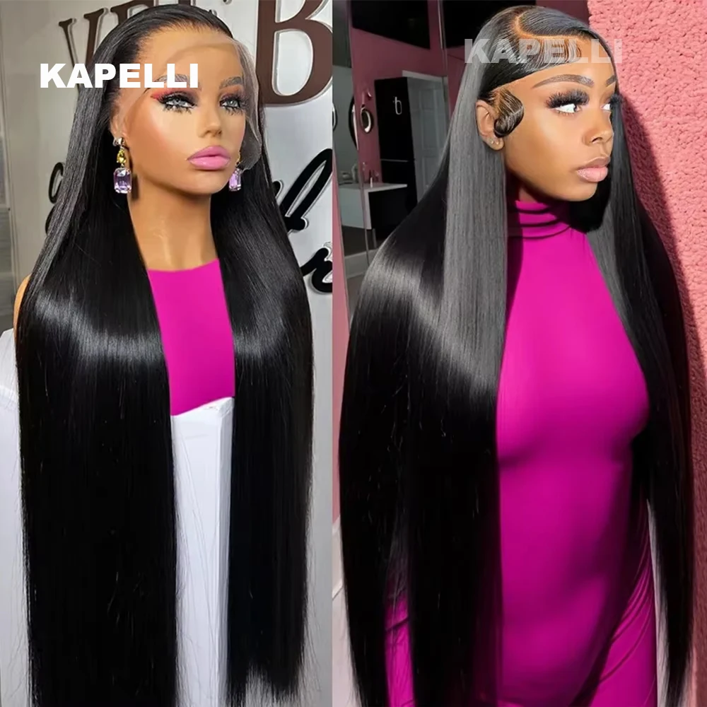 34Inch 13x4 Straight Lace Front Wig 13x6 Lace Frontal Wig Transparent Lace Wigs For Women 4x4 Lace Closure Human Hair Wigs Remy