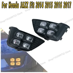 For Honda JAZZ Fit 2014 2015 2016 2017 LED Daytime Running Light Front Bumper Light Fog Light Fluorescent Light Assembly