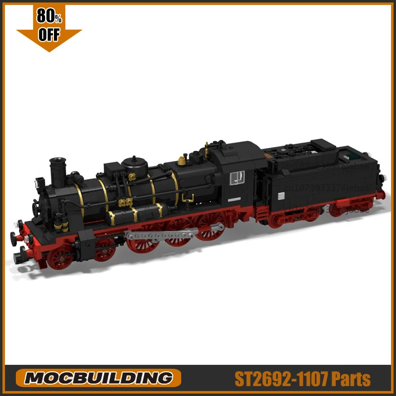 MOC Building Blocks Steam Model Locomotive Train DIY Assembly Technology Bricks Machine Collection Toys Xmas Gifts