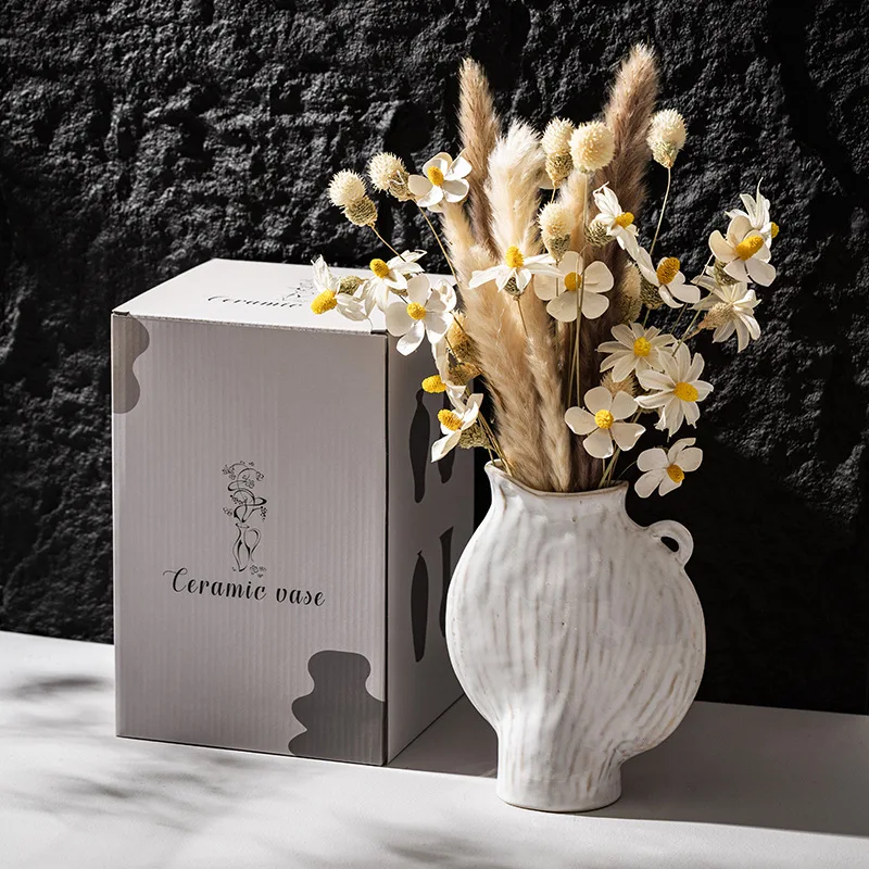 

European Minimalist Ceramic Vase for Home Decor Living Room Flower Arrangement Gift Box Cross Border