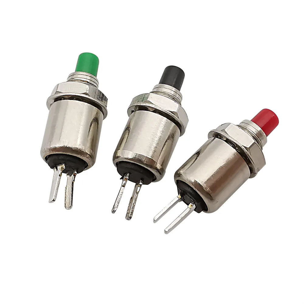 2/5/10 sztuk DS 402 samoreset/mieszentowy mikroprzełącznik przyciskowy 5mm metalowy Mini przełącznik 2PIN czerwony zielony czarny — zdjęcie 3