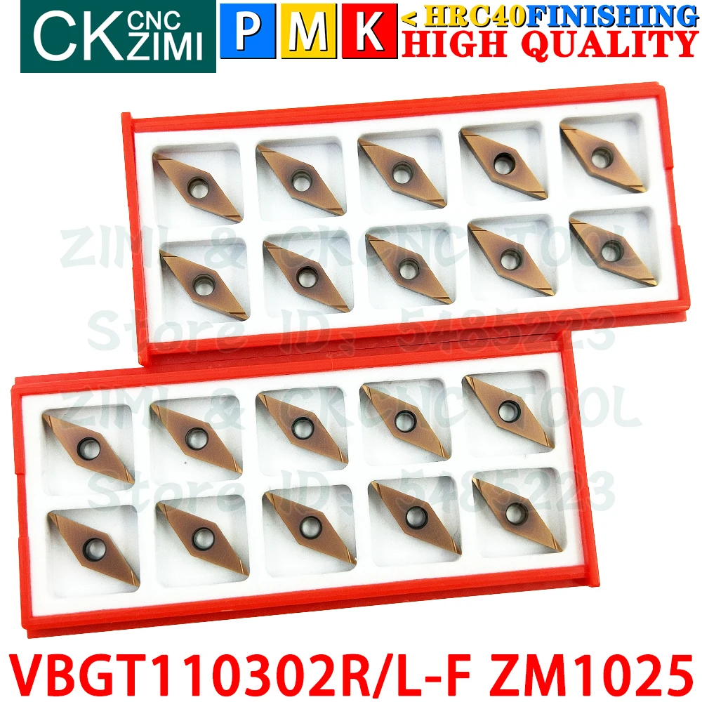 VBGT110302R-F VBGT110302L-F ZM1025 Carbide Inserts Finishing External Turning Inserts Tool VBGT CNC Grooving Metal Cutting Tools