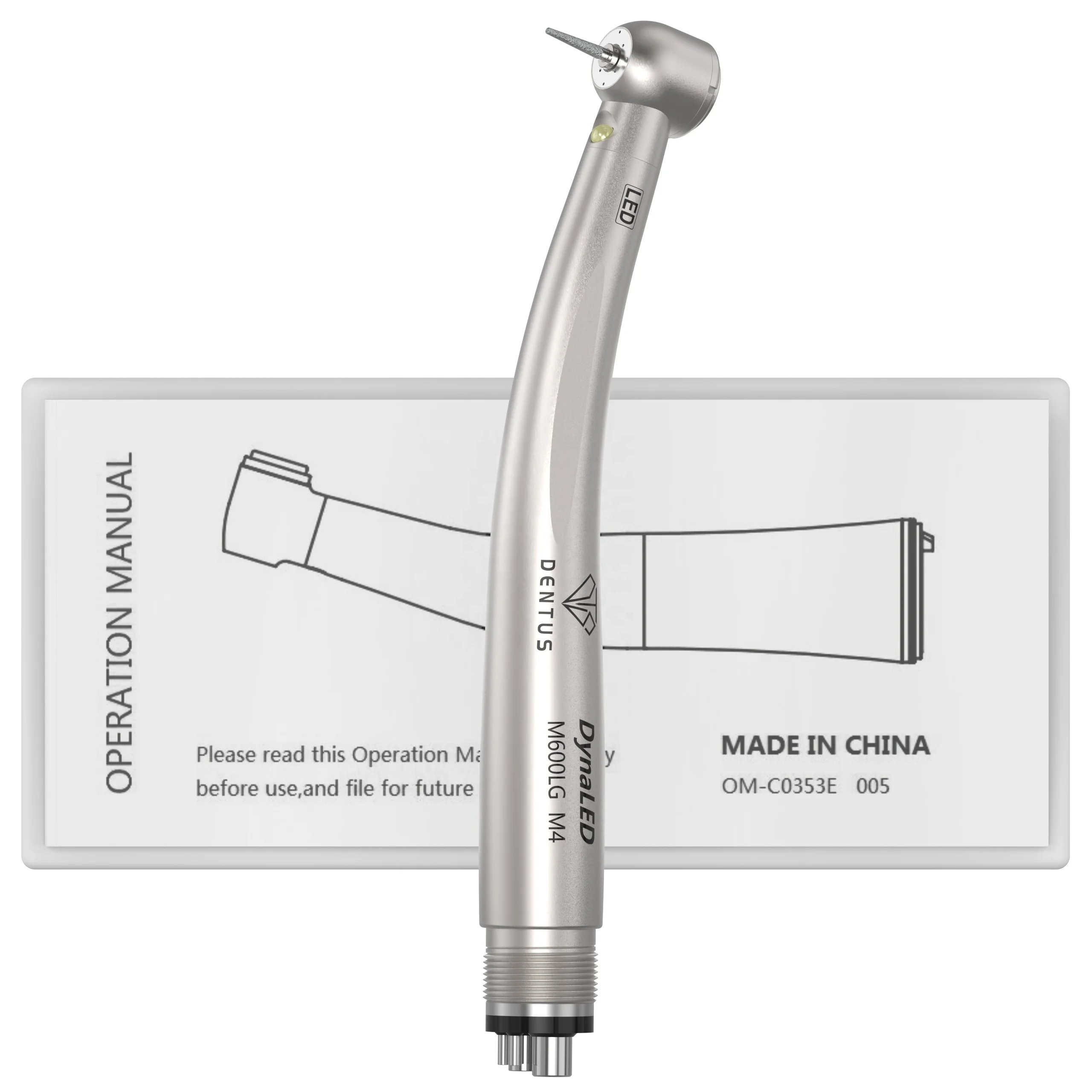 Handpiece DynaLED alta velocidade com botão de luz, ferramenta dentista, odontologia, turbina de ar, 2 furos, 4 furos, Air Max, M600LG