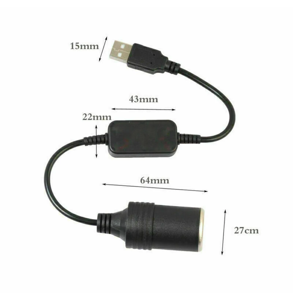 Adapter Cable USB Port 30CM 5V 2A Charger 12V Accessories Car Converter Power Female Converter USB A Male Port