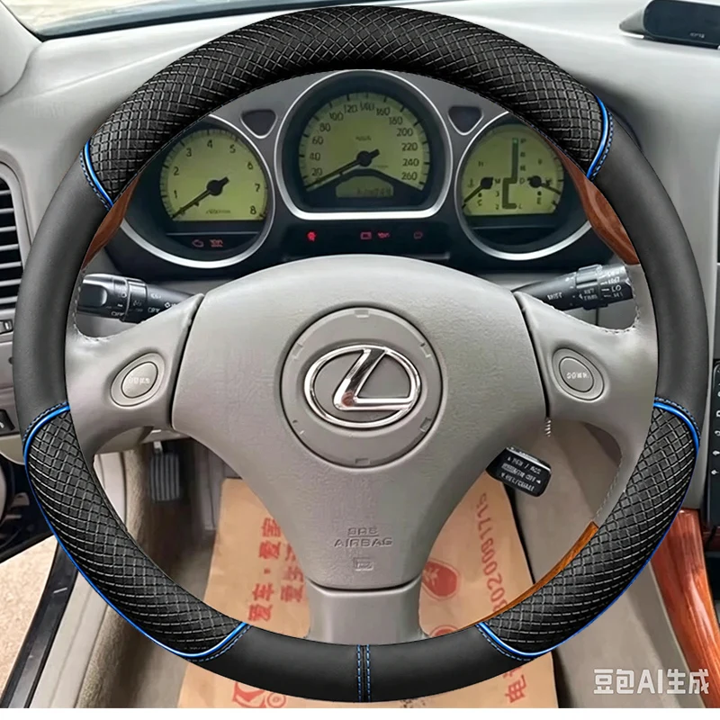 Handmade Textile Non-slip Wear Resistant Car Steering Wheel Cover for Lexus GS300 2002-2005 Carbon Leather Decoration Accessory