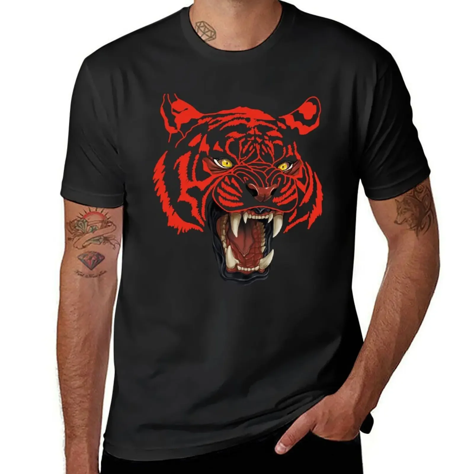 

Red tiger T-Shirt anime figures tees plus sizes luxury clothes men