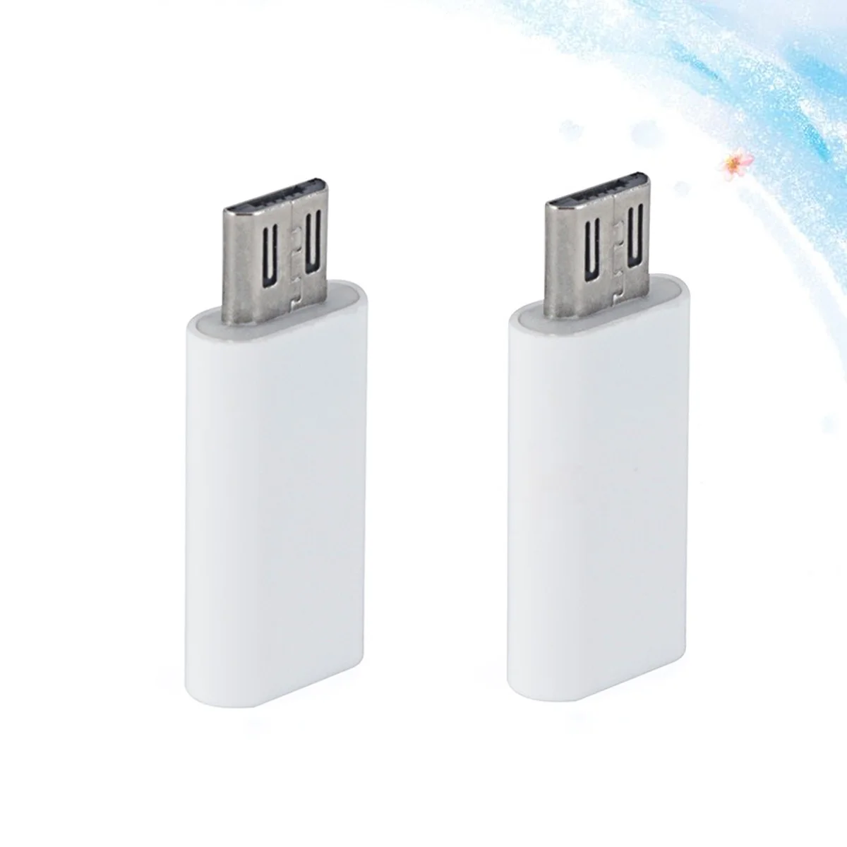 2PCS/Set Type-C Female to Micro USB Data Adapter for Tablet Phone and Laptop (White) Type C adapter Micro USB to Type-C Adapter