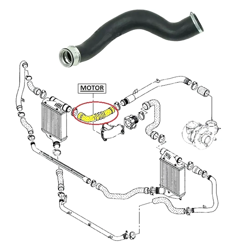 

AT92-4F0145738R Turbo Charger Air Intake Hose Intercooler Turbo Hose For VW A6 C6 2.0 TDI 2004-11 4F0145738H 4F0145738Q