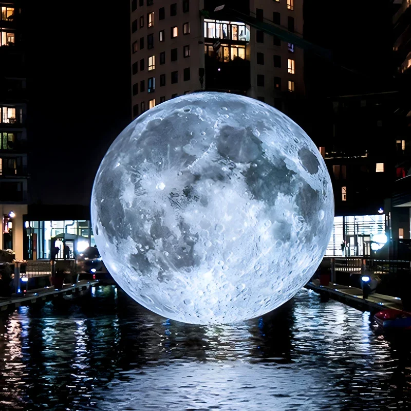 Boule de Lune Gonflable en PVC avec Lumières LED, Ballon Communautés ète Étanche pour Événement, ix, Spectacle, Décoration de Scène, Publicité