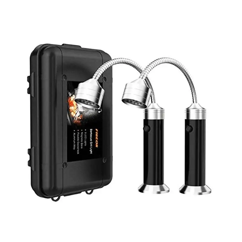 

LED Strong Light Flashlight Outdoor Camping Barbecue Light 9LED Flexiable Hose Gooseneck Work Light Magnetic Suction 2pcs Set