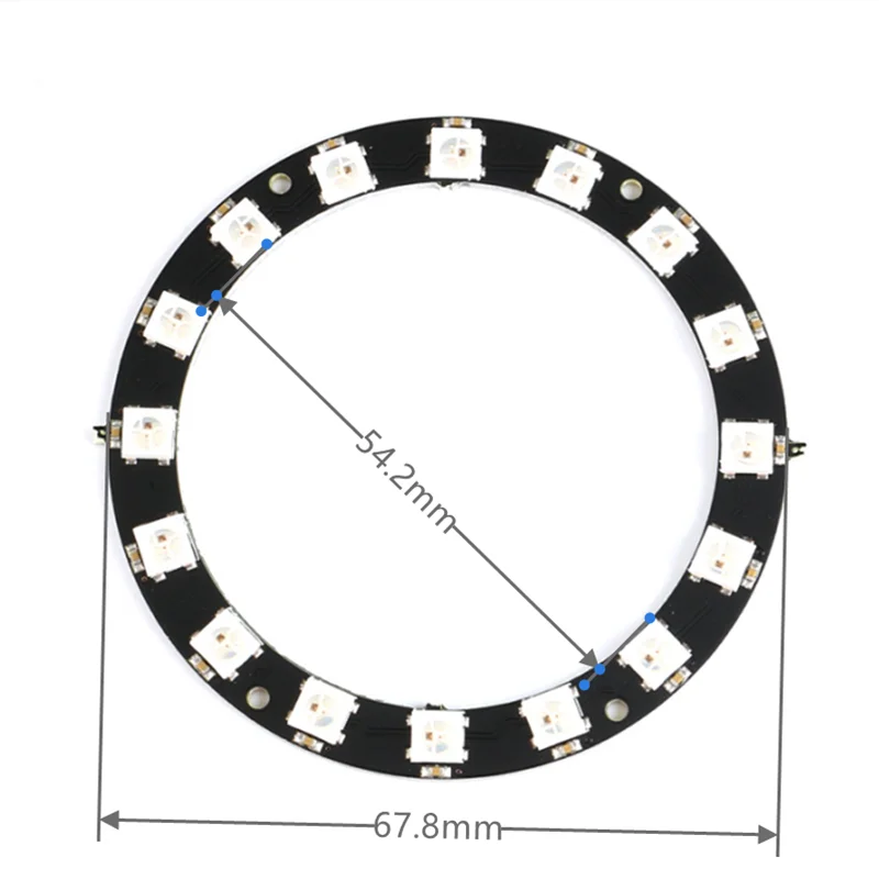 16 Bit WS2812 RGB LED Ring Full Color Intelligent Round Development Kit for DIY Lighting Projects 5050 Built-In Drive Lanterns