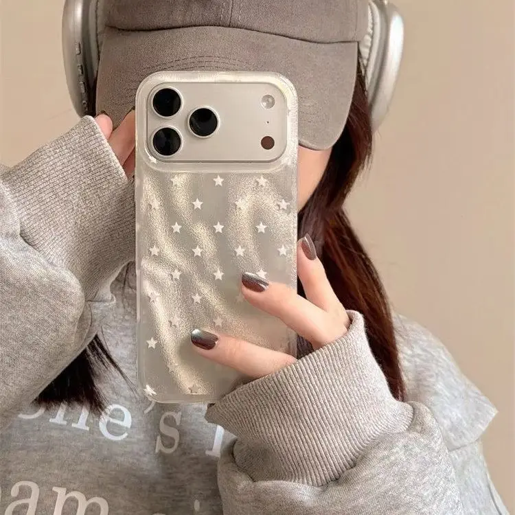 Korean Ins Green Background pentagram Shining Phone Case For iPhone Ultra 18 17 A 16 15 14 13 12 11 Pro 16Plus Mini Y2K Cover