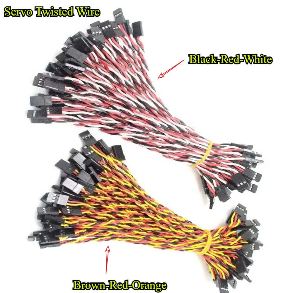 5/10/15/20/25/30/40/50/60/100cm macho para macho servo cabo de extensão fio torcido 30/60 núcleos para jr servo helicóptero carro parte brinquedo
