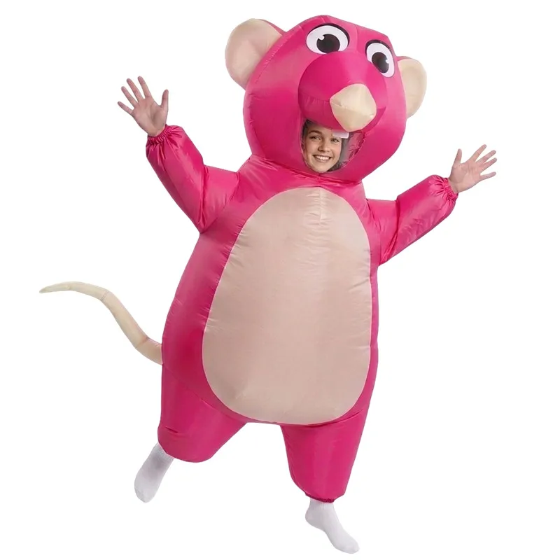 Cartoon Mouse Inflatable Costume for Adults Men Women Mascot Suit with Blower Fan Battery Pack Halloween Cosplay Party - view 2