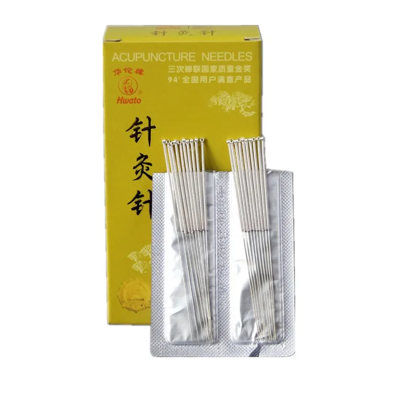 Authentic huatuo silver-plated non-disposable needles 200 pcs reusable acupuncture needle size 0.25/30/35/40mm