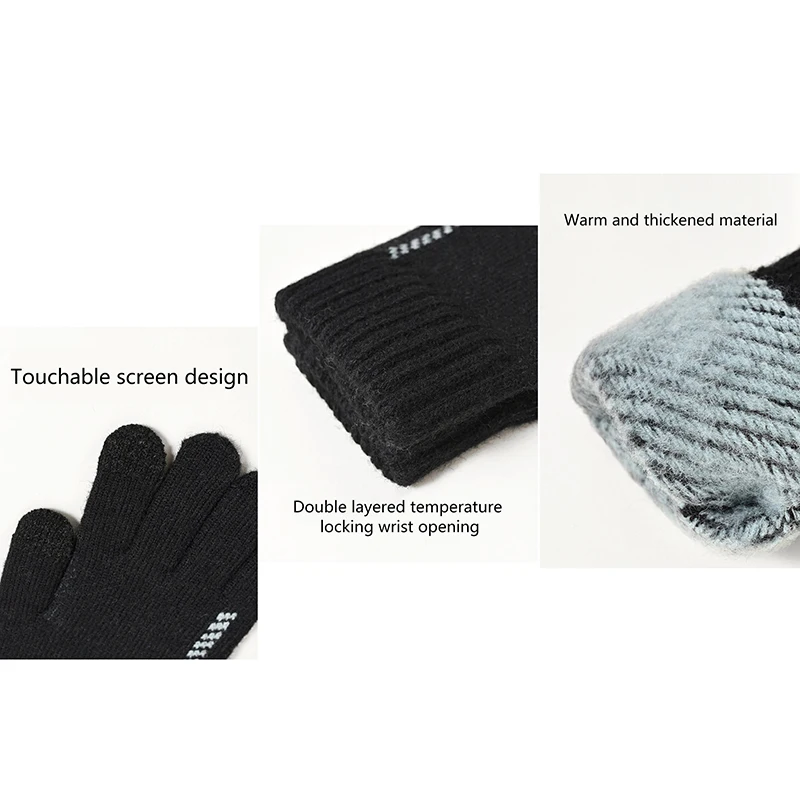 Nieuwe touchscreen dameshandschoenen Winterhandschoen Heren Warm houden Mitten Rijden Antislip Zachte gebreide voering Thermische handschoenen