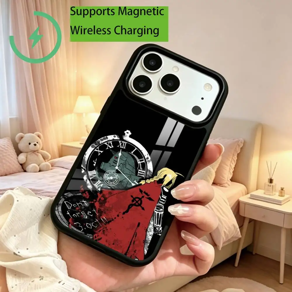 Fullmetal Alchemist Brotherhood Edward Elric  Phone Case For iPhone17,16,15,14,13,12Plus,Pro Supports Magnetic Wireless Charging