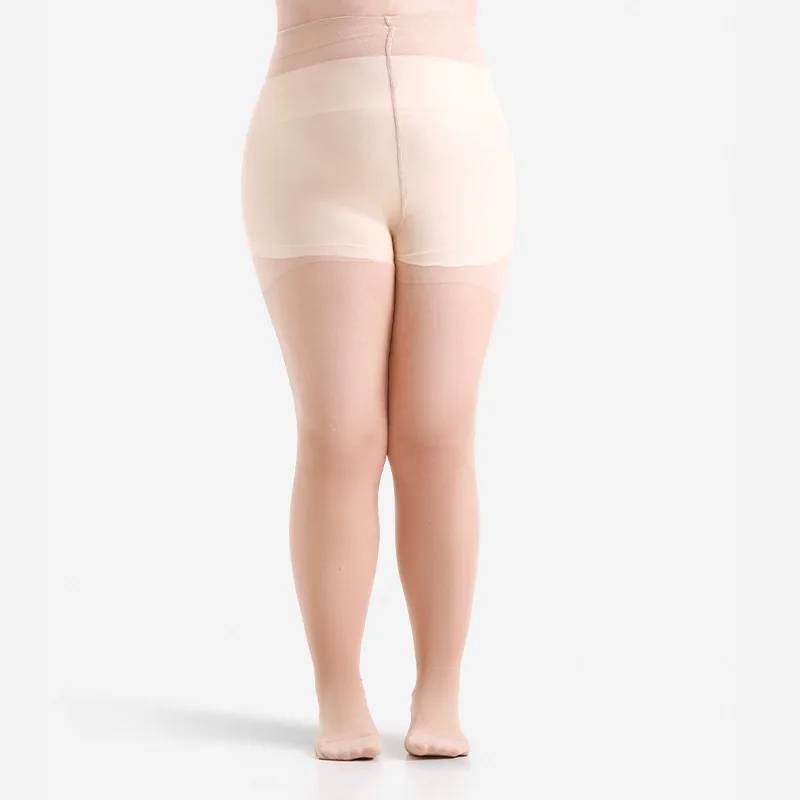 Damen Übergröße 20 Denier Transparente Strumpfhose mit Hoher Taille, Nylon-Strumpfhose, Superelastisch XL-4XL, Große Größen für Kräftige Damen bis 150kg/330lbs – Detail 18