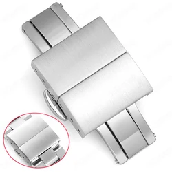 Double Press Butterfly Buckle 16mm 18mm 20mm 22mm Universal replacement strap Button Stainless Steel Buckles Strap Clasp Silver
