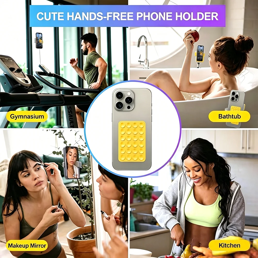 

1PC Backed Adhesive Sucker Pad For Fixed Pad Double Side Silicone Suction Pad For Mobile Phone Fixture Suction Cup