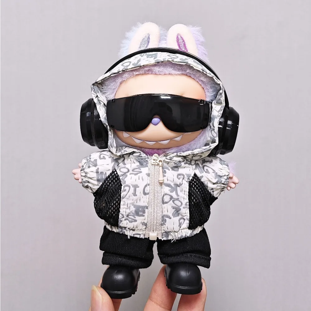 Für 15/17CM Labubu Puppe Kleidung Mit Kapuze Pullover Dress Up Puppen Zubehör Sitzen Party Spiel Weihnachten Geburtstag Geschenk spielzeug
