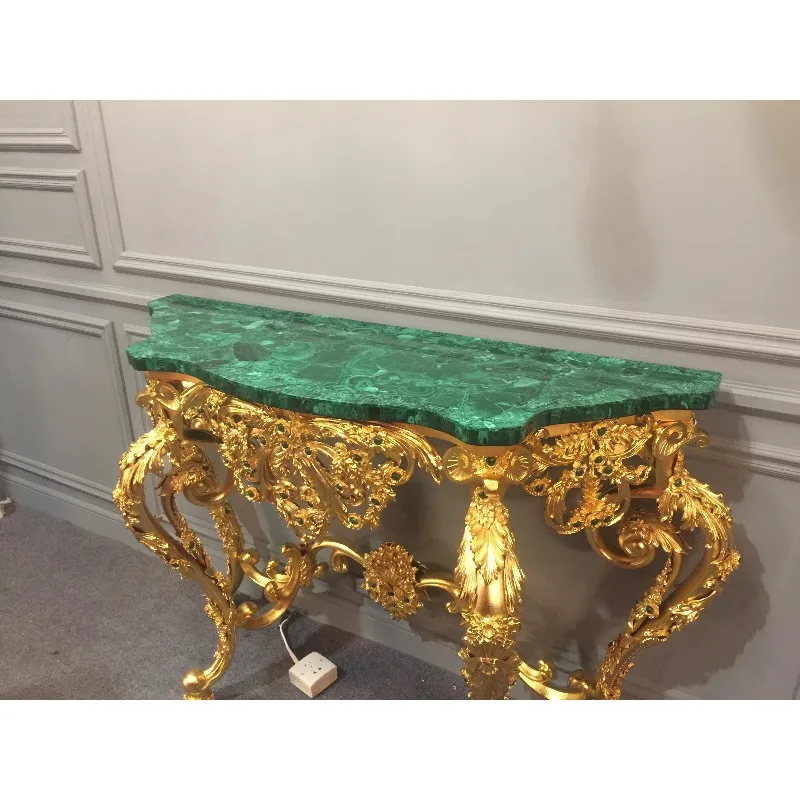 Deluxe dining table Living room natural gem peacock stone table