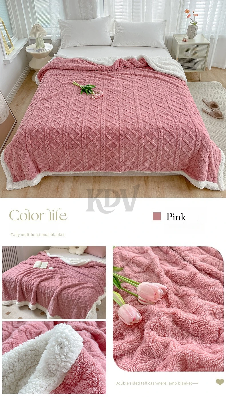 Double Layer Fleece Blanket Autumn Winter Thick Warm Office Nap Throw Blankets for Sofa Bed Single Double Soft Plush Comforter