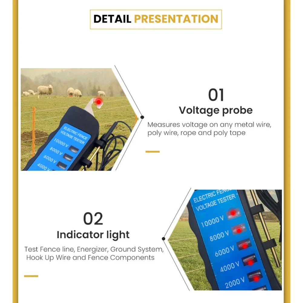 Ranch Fence Voltage Tester 1000V Electronic Fence Voltage Tester,Yard Fencing Tester