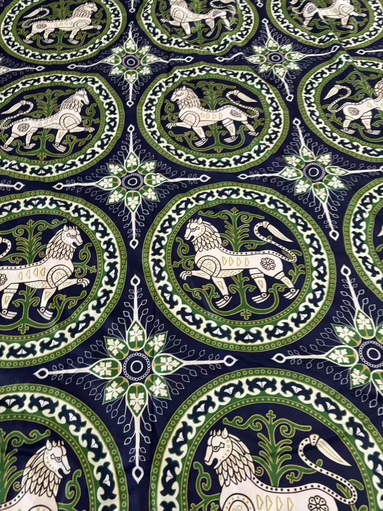 

7-й-8 век, династия Тан, ткань Sogdian, непрозрачная полиэфирная ткань с принтом