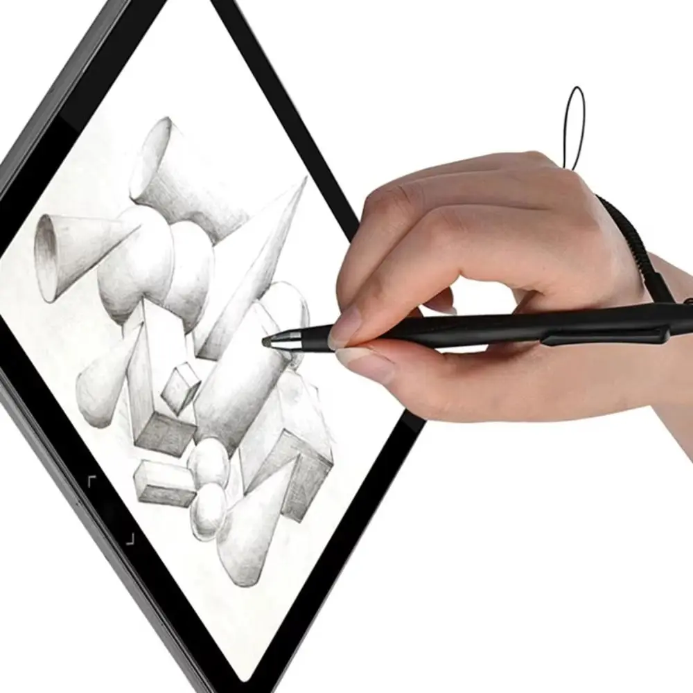 

With Spring Rope Touch Screen Stylus Pen Fine Tip High Sensitivity Tablet Stylus Fiber Cloth Head Durable Tablet Painting Pen