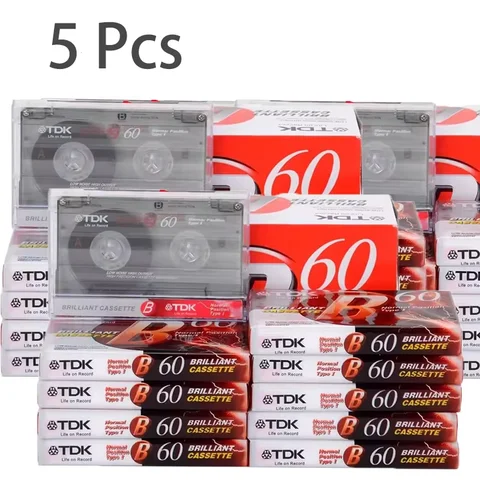 5PCS High-Quality Standard Cassette Blank Tape Player with 60 Minute Magnetic Recording Tape for Voice and Music Recording