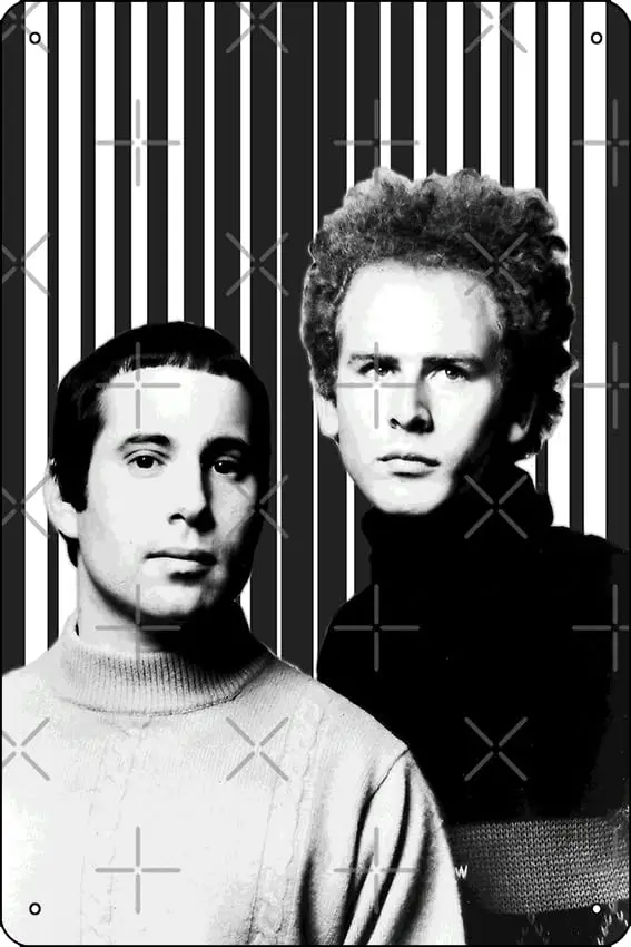 Simon & Garfunkel Poster Metal Tin Sign 12 X 8 Inch Funny Man Cave Home Office Bar Decor