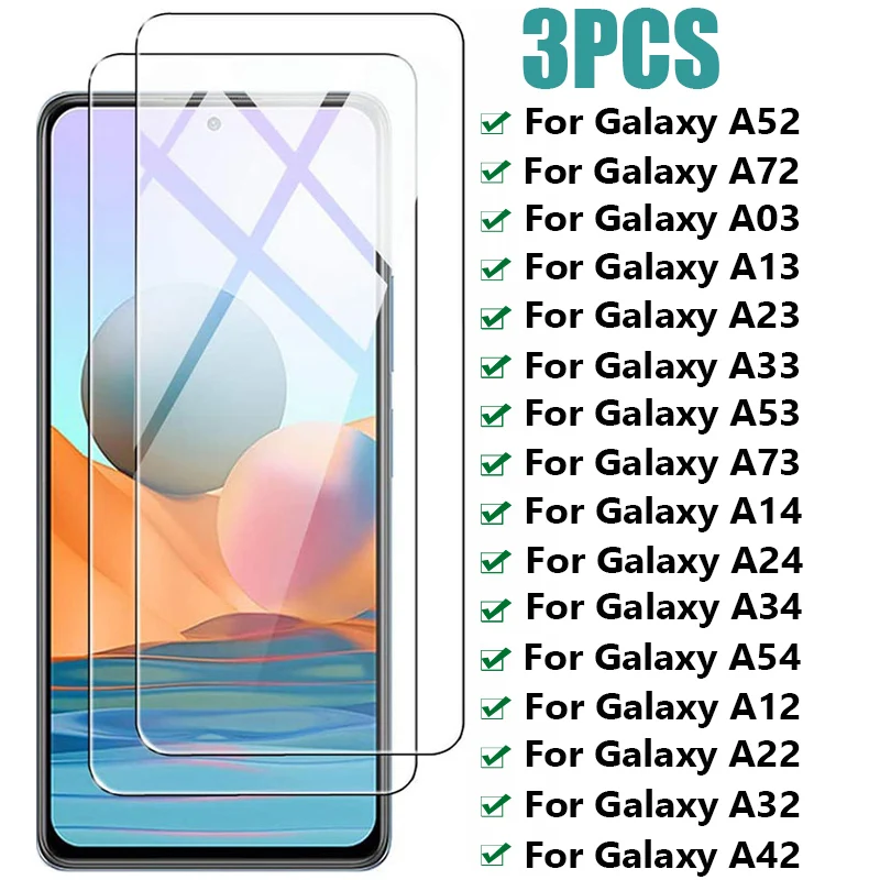 

Защитное стекло, закаленное стекло для Samsung Galaxy A32/A22/A12/A42/A52/A72/A13/A53/A23/A33/A73/A54/A14/A34, 3 шт.