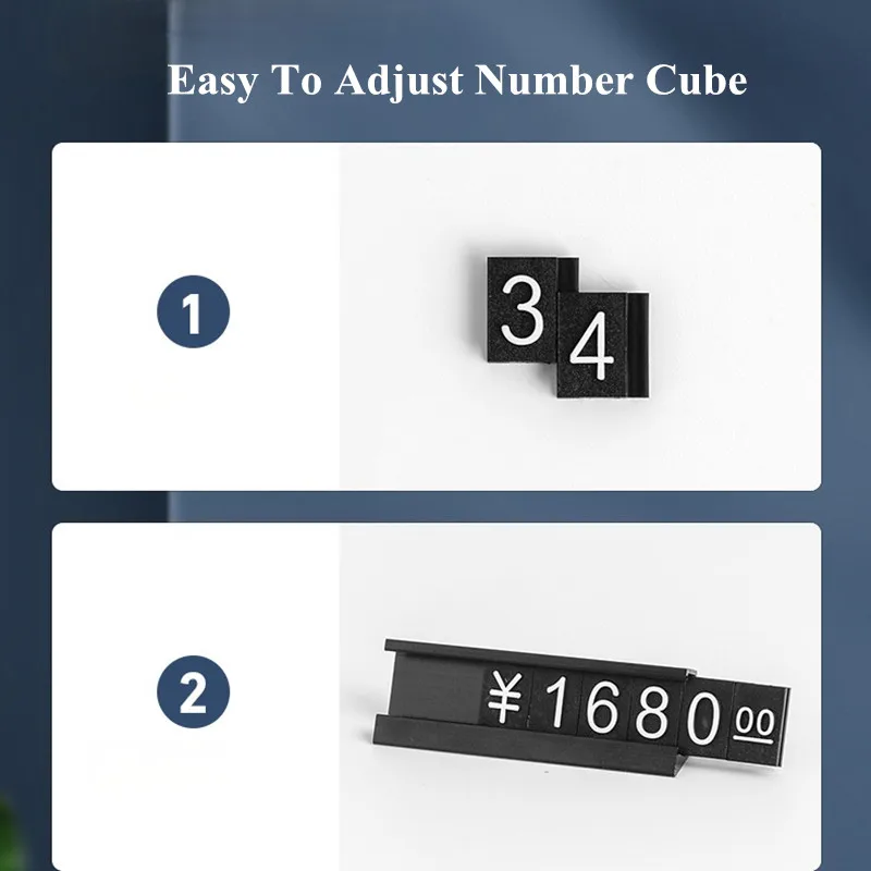40 Sets Adjustable Number Dollar Eur Price Cube Tags Sign Holder Display Stand Assembly Blocks Jewelry Watch Pricing Cube Tags