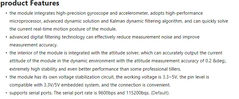 Serial Port ROS Photovoltaic Dual Axis Inclination Sensor MEMS 3-Axis Gyro Acceleration MPU6050 Module JY65