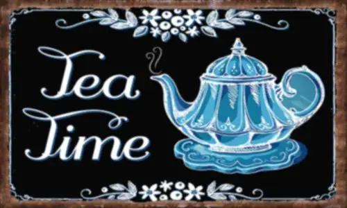 annekilly Vintage Metal Sign Tea Time for Home Bar Pub Kitchen Garage Restaurant Wall Deocr Plaque Signs 12x8inch