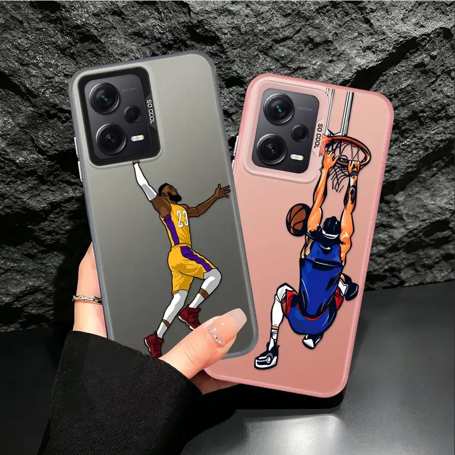 Coque de téléphone arrière avec dessin animé de basket-ball, pour Xiaomi Poco X3 Pro C50 X5 F3 GT C51 F4 X3 NFC