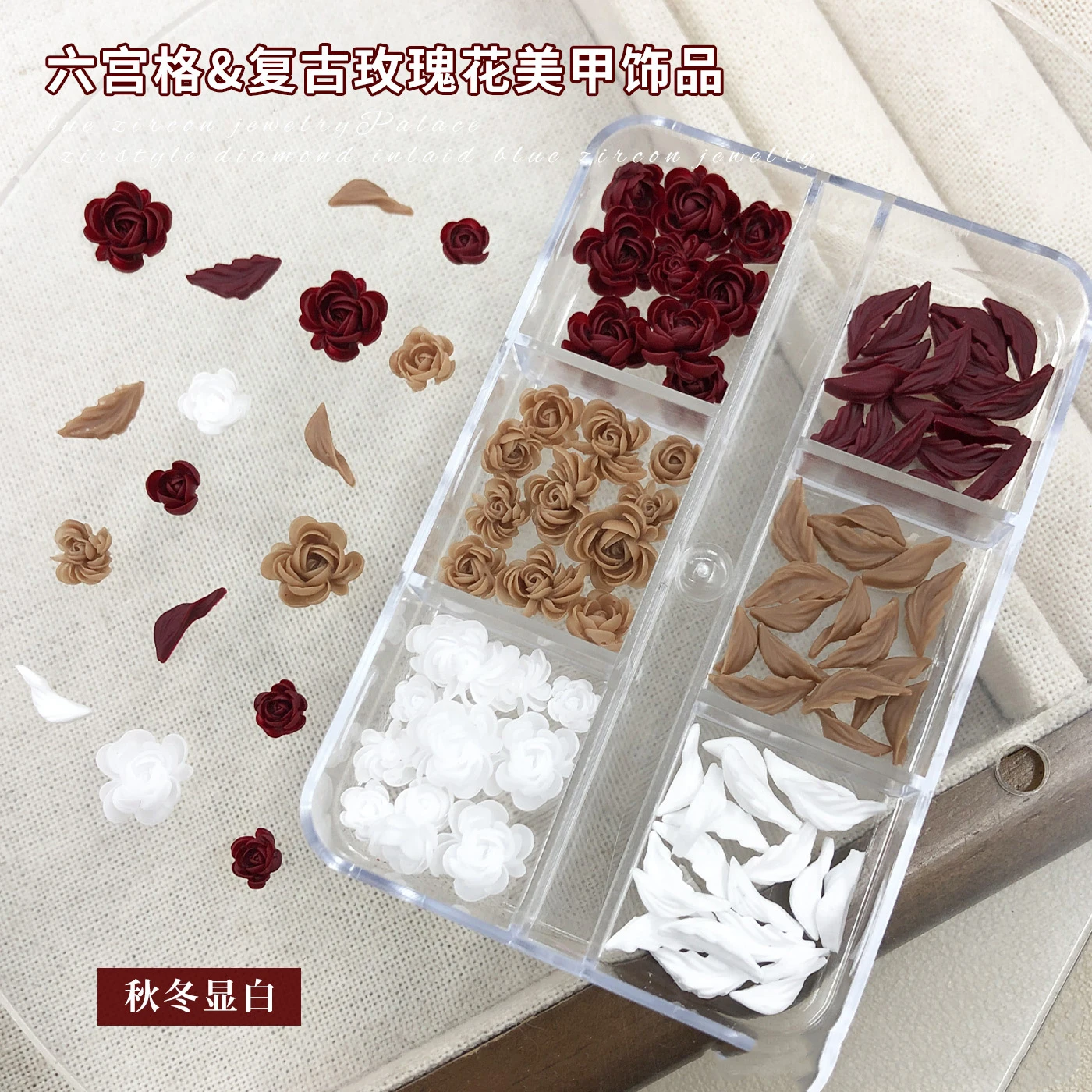 

3D-аксессуары для ногтей с цветочным дизайном в черном, белом и оранжевом цветах, с изображением листьев розы для украшения ногтей и придания шарма.